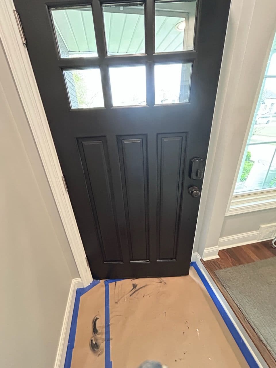 Gallery photos for Front Door Transformation with Sleek Black Finish: Image #1