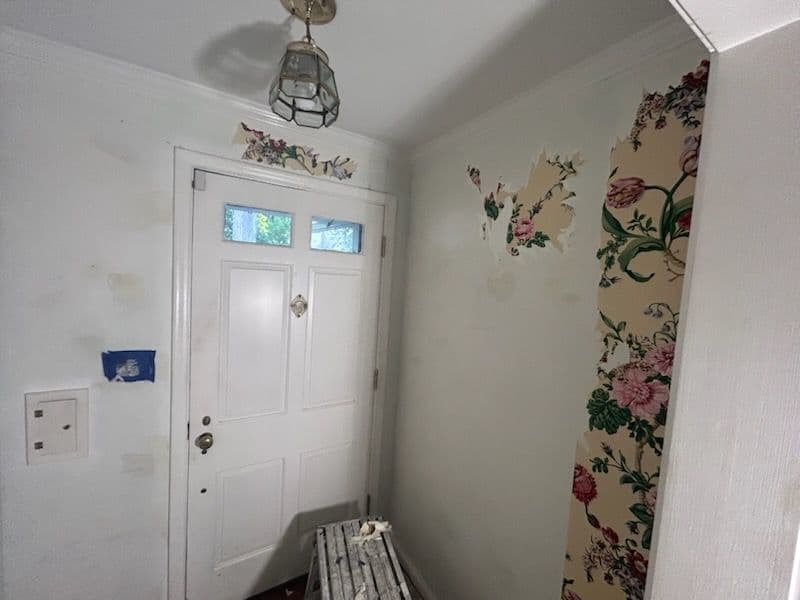 Floral Wallpaper Removal and Updated Interior Paint image