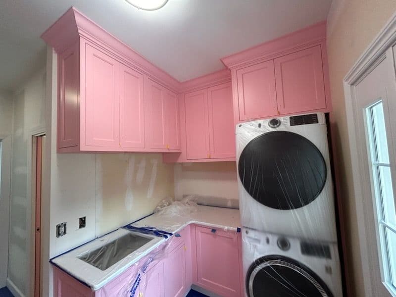 Vibrant Pink Laundry Room Transformation image