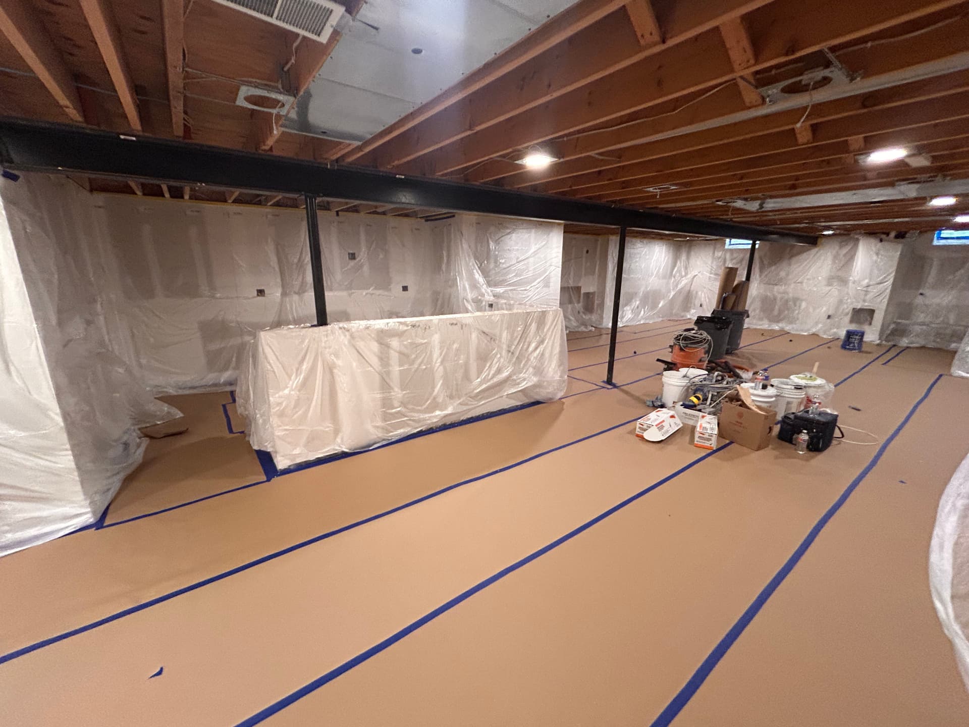 Gallery photos for Basement Dryfall Ceiling Sprayout Done Right in Macomb: Image #1